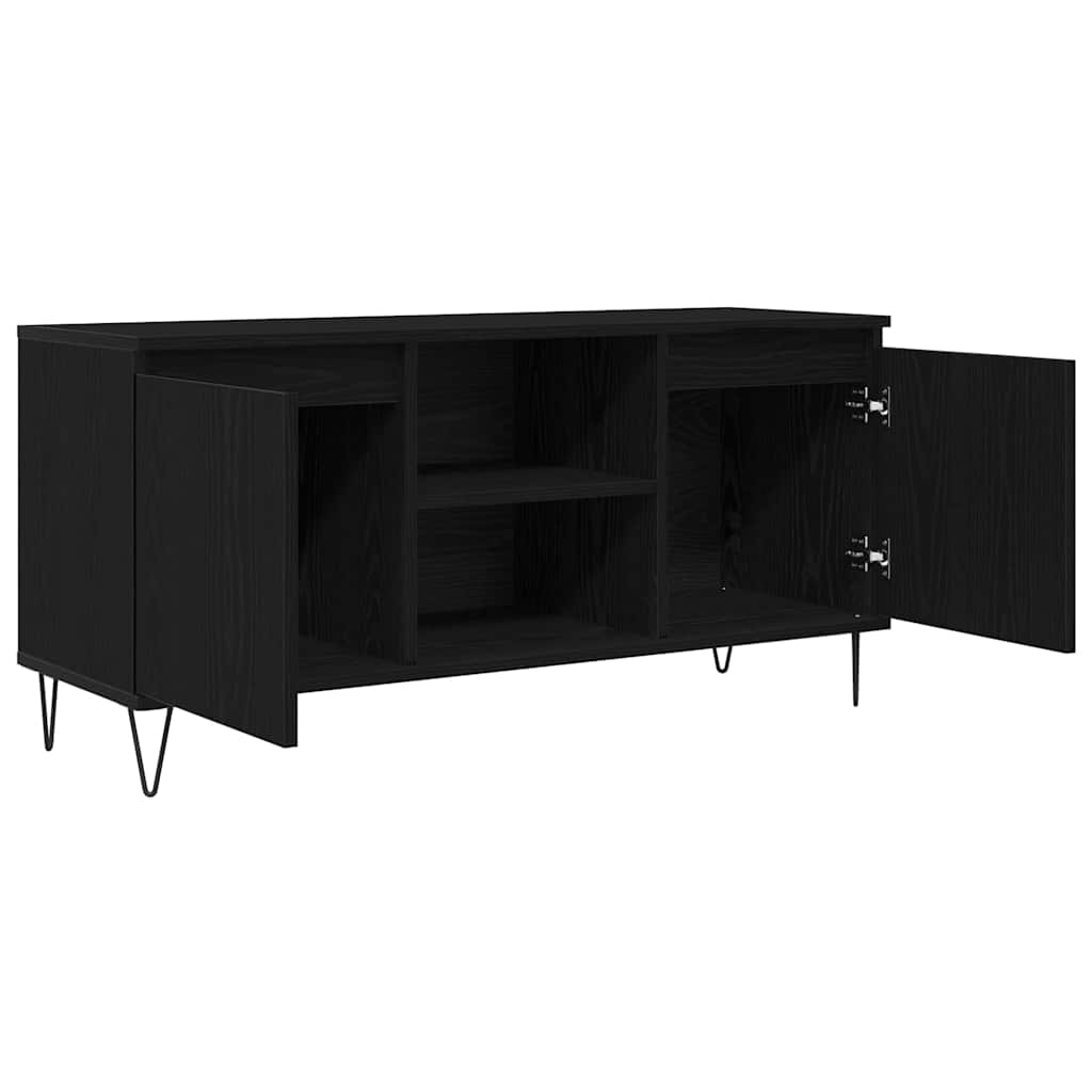 vidaXL TV-Schränk Schwarz Eichen-Optik 104 x 35 x 50 cm Holzwerkstoff