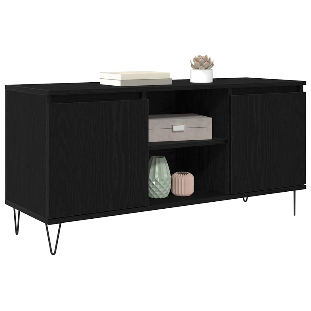 vidaXL TV-Schränk Schwarz Eichen-Optik 104 x 35 x 50 cm Holzwerkstoff