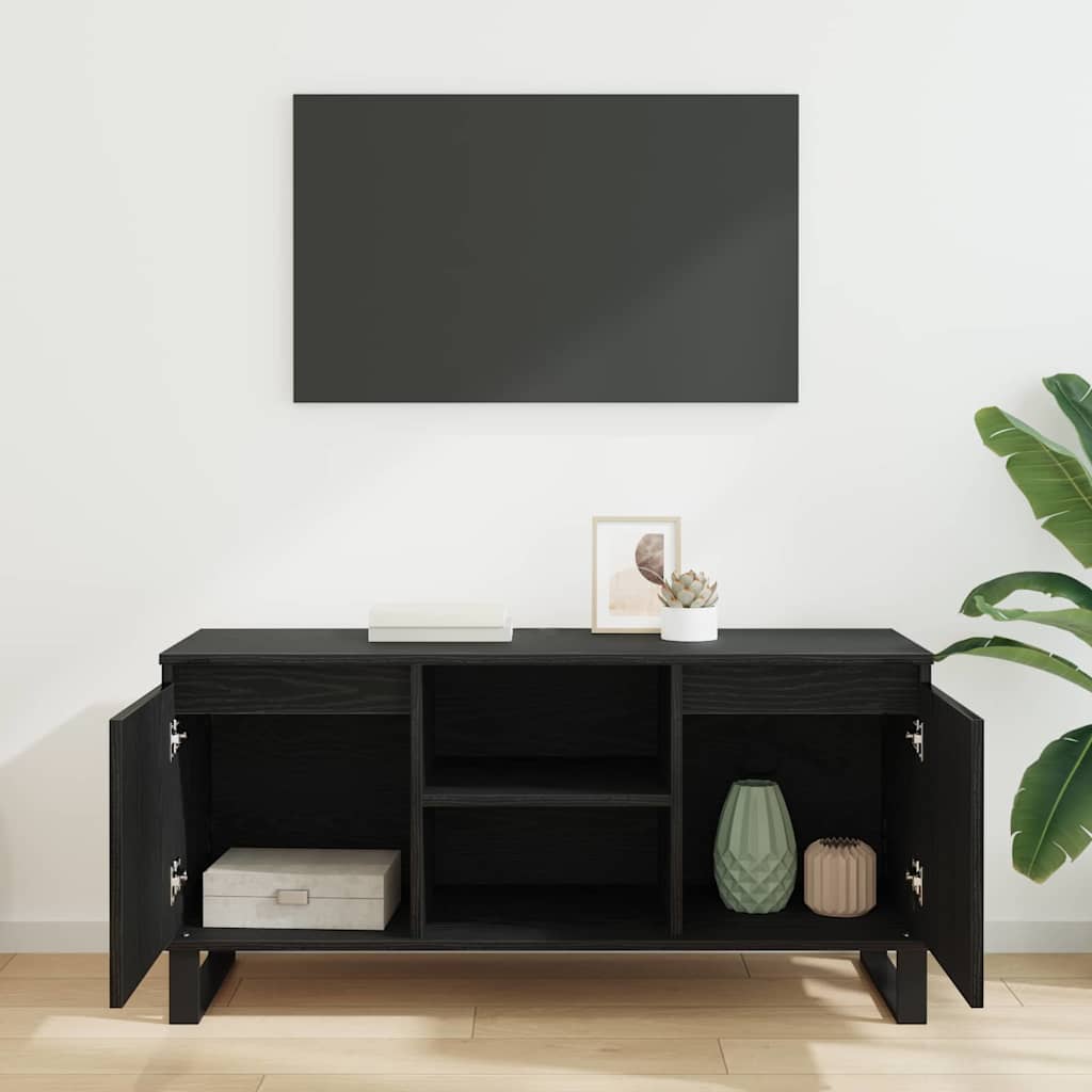 TV-Schränk Schwarz Eichen-Optik 104 x 35 x 50 cm Holzwerkstoff