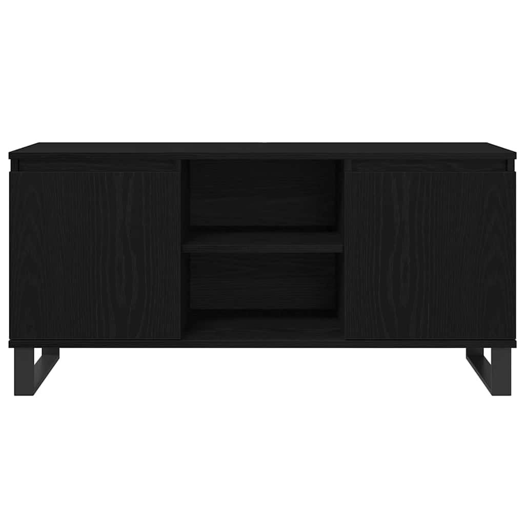 TV-Schränk Schwarz Eichen-Optik 104 x 35 x 50 cm Holzwerkstoff