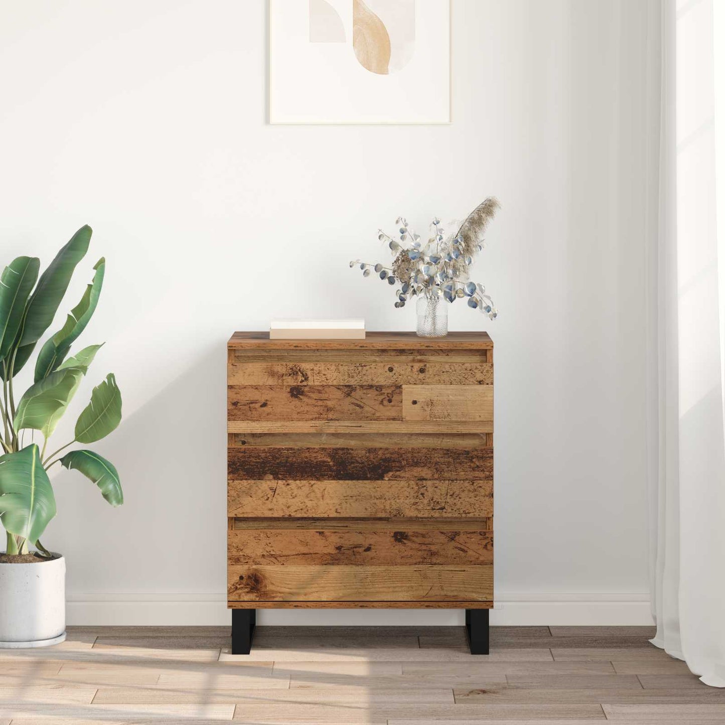 vidaXL Sideboard mit Schubladen Altholz 60 x 35 x 70 cm Holzwerkstoff