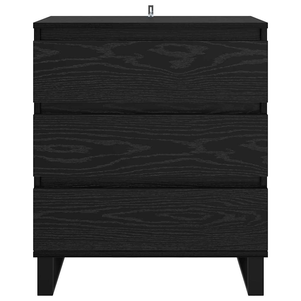 Sideboard Schwarz Eichen-Optik 60 x 35 x 70 cm Holzwerkstoff