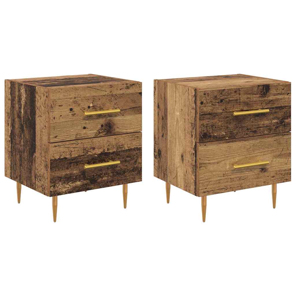 vidaXL Nachttisch 2 pcs Altholz 40 x 35 x 47,5 cm Holzwerkstoff