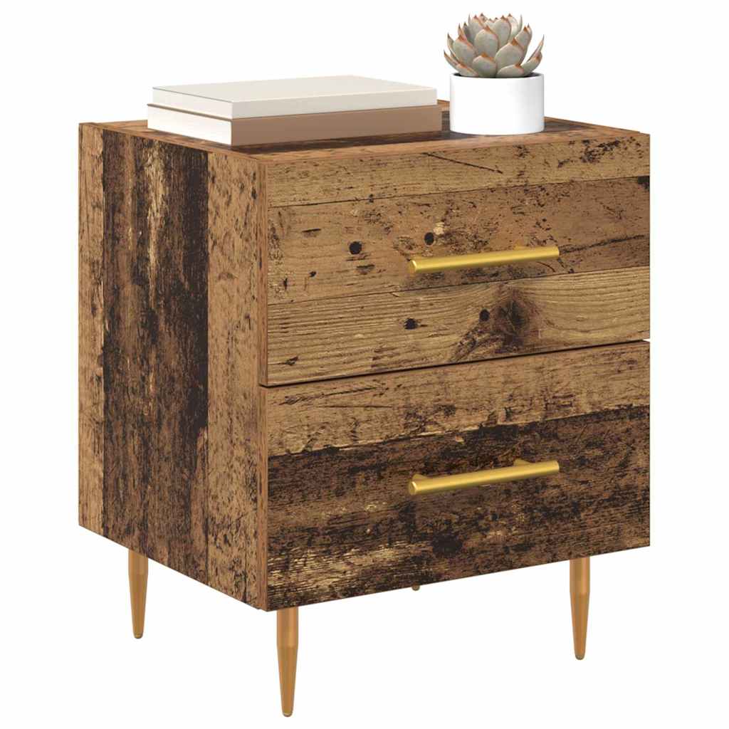 vidaXL Nachttisch 2 pcs Altholz 40 x 35 x 47,5 cm Holzwerkstoff