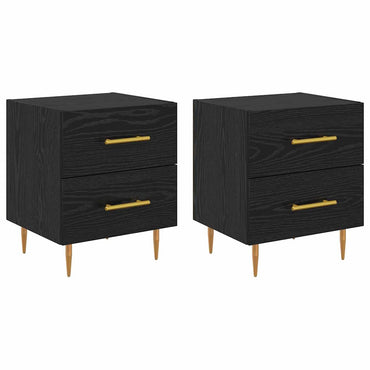 vidaXL Nachttisch 2 pcs Schwarz Eichen-Optik 40 x 35 x 47,5 cm