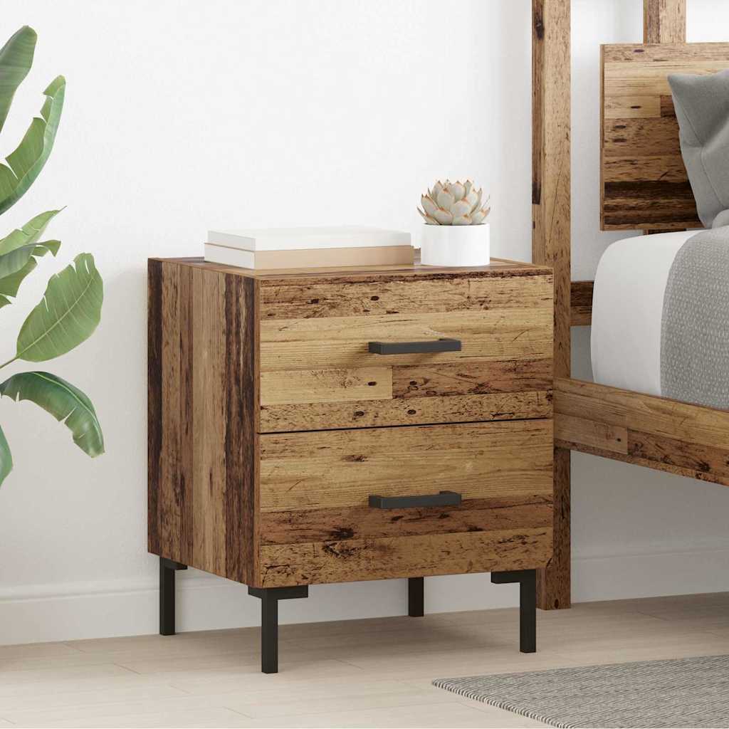 vidaXL Nachttisch 2 pcs Altholz 40 x 35 x 47,5 cm Holzwerkstoff