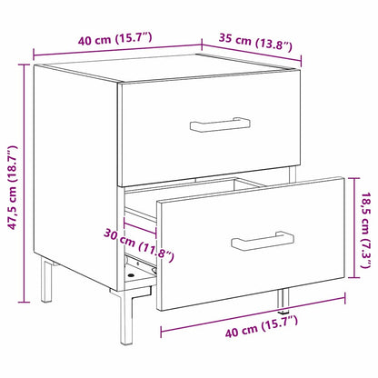 vidaXL Nachttisch Schwarz Eichen-Optik 40 x 35 x 47,5 cm Holzwerkstoff