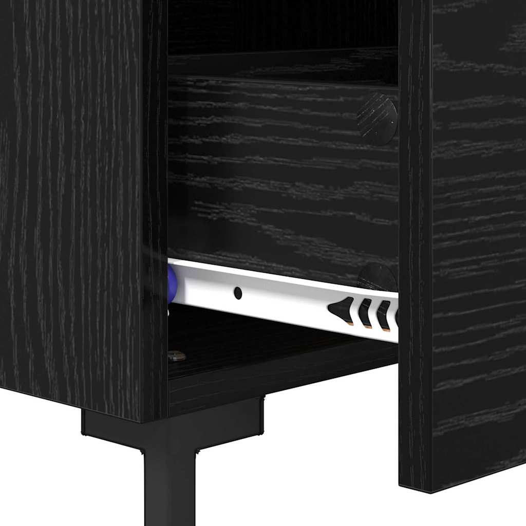 vidaXL Nachttisch 2 pcs Schwarz Eichen-Optik 40 x 35 x 47,5 cm