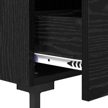 vidaXL Nachttisch 2 pcs Schwarz Eichen-Optik 40 x 35 x 47,5 cm