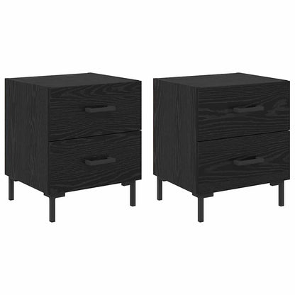vidaXL Nachttisch 2 pcs Schwarz Eichen-Optik 40 x 35 x 47,5 cm