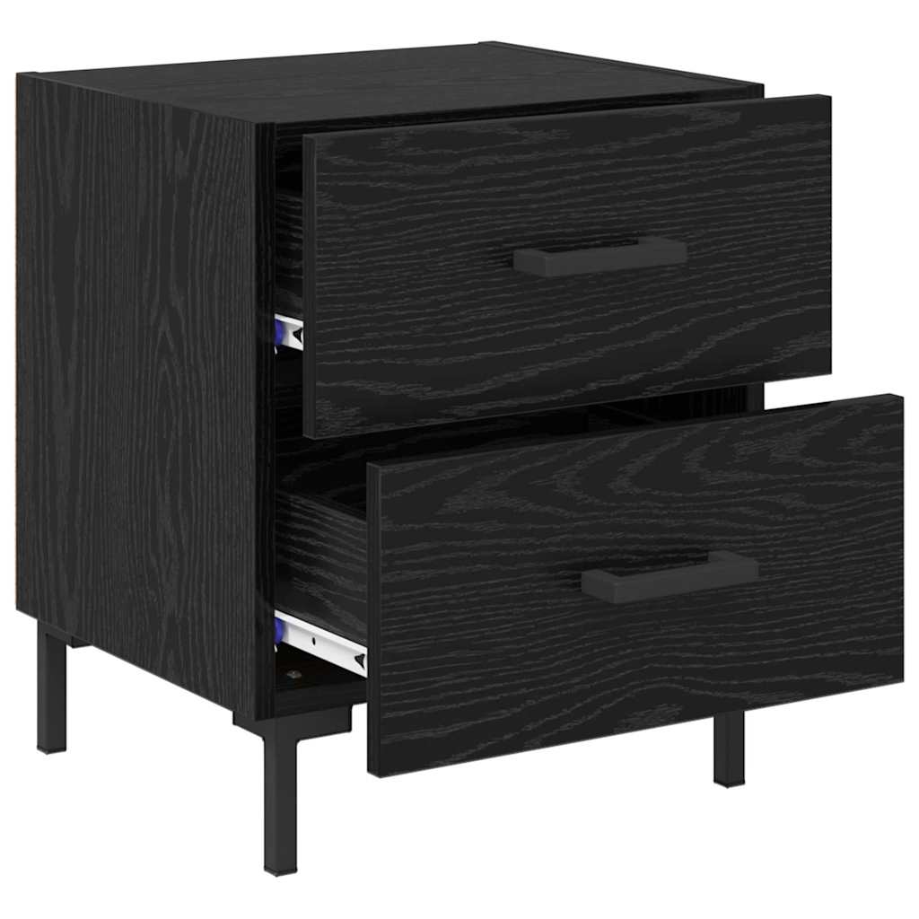 vidaXL Nachttisch 2 pcs Schwarz Eichen-Optik 40 x 35 x 47,5 cm