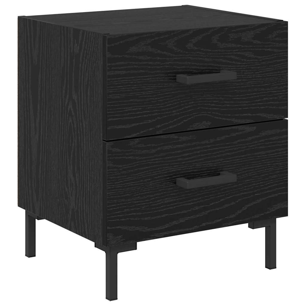 vidaXL Nachttisch 2 pcs Schwarz Eichen-Optik 40 x 35 x 47,5 cm