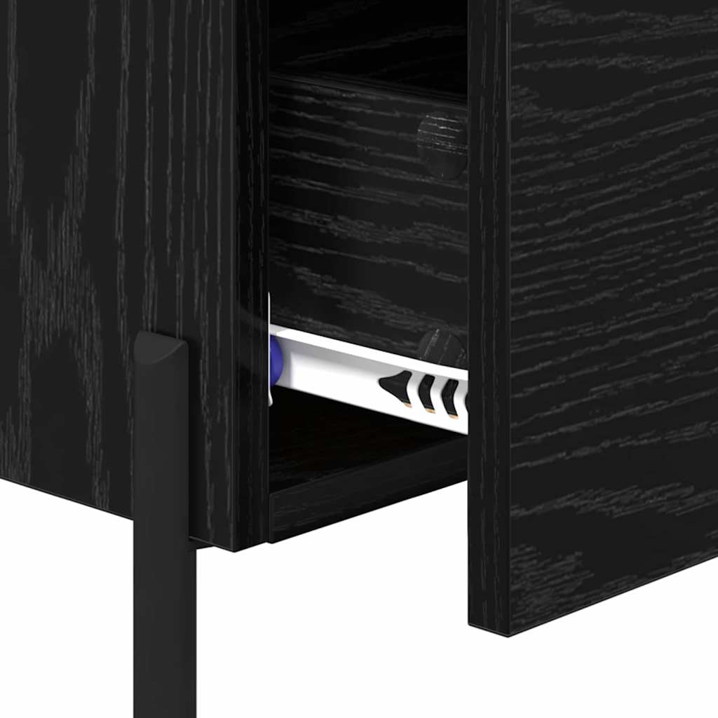 vidaXL Nachttisch 2 pcs Schwarz Eichen-Optik 40 x 35 x 47,5 cm
