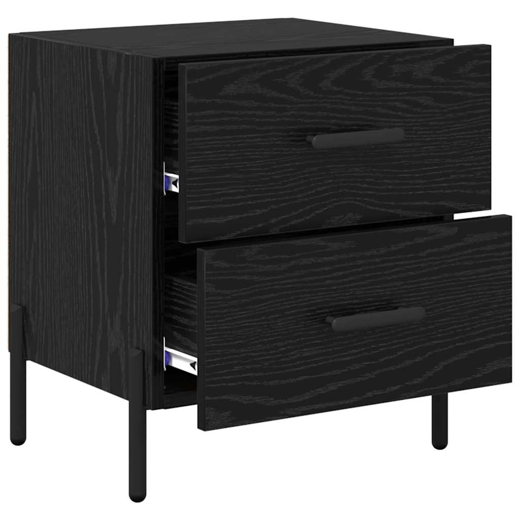 vidaXL Nachttisch 2 pcs Schwarz Eichen-Optik 40 x 35 x 47,5 cm