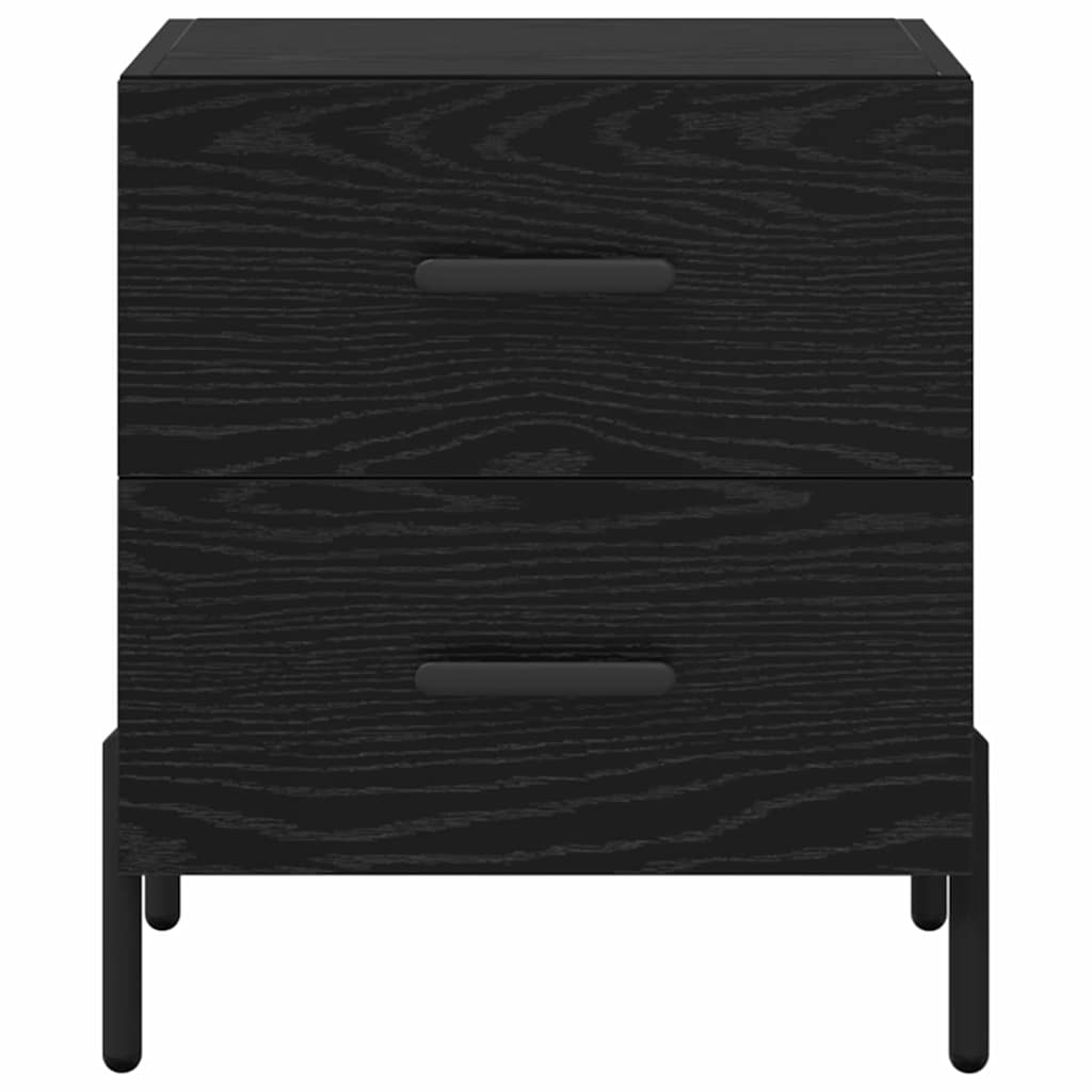 vidaXL Nachttisch 2 pcs Schwarz Eichen-Optik 40 x 35 x 47,5 cm