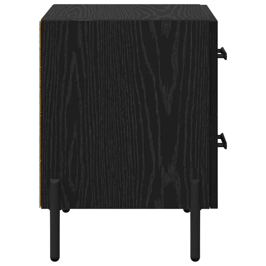 vidaXL Nachttisch 2 pcs Schwarz Eichen-Optik 40 x 35 x 47,5 cm