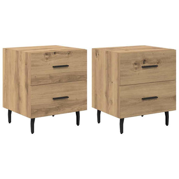 vidaXL Table de chevet 2 pcs Chêne artisan 40 x 35 x 47,5 cm Bois d'ingénierie