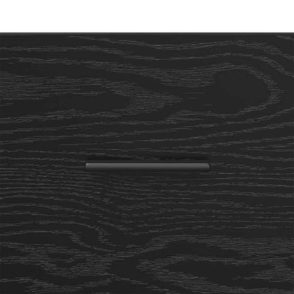 vidaXL Table de chevet Noir aspect chêne 40 x 35 x 47,5 cm Bois d'ingénierie