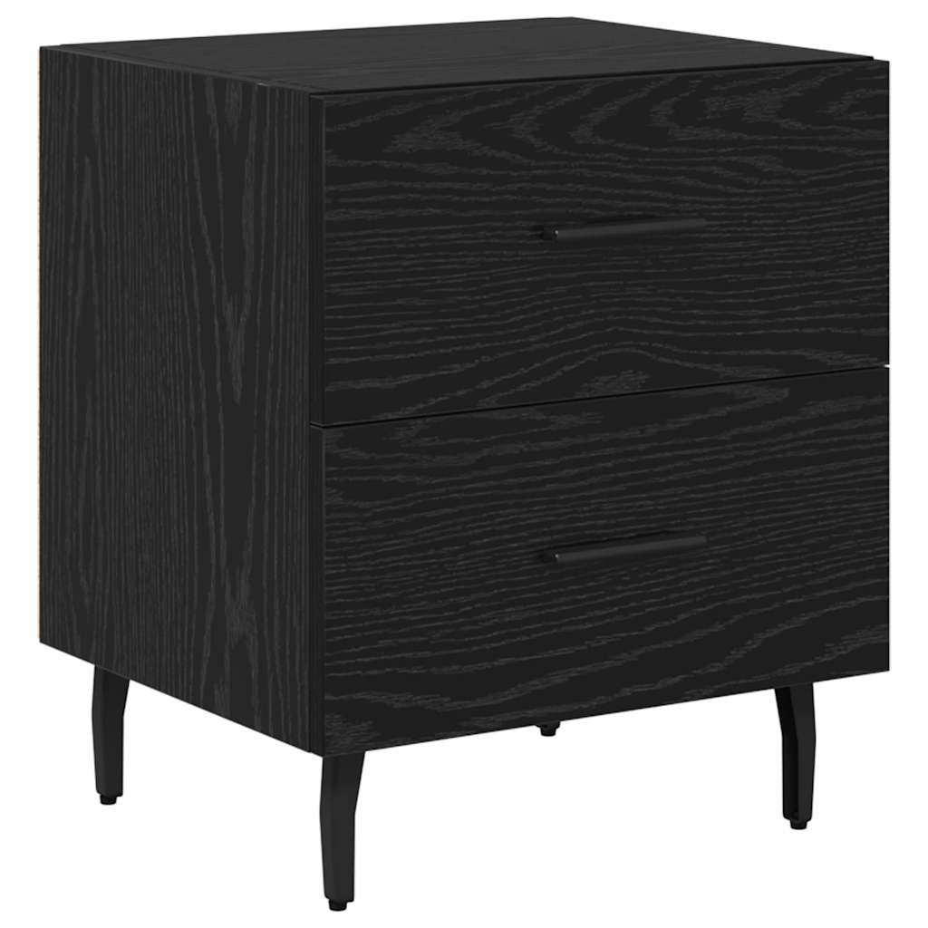 vidaXL Table de chevet Noir aspect chêne 40 x 35 x 47,5 cm Bois d'ingénierie