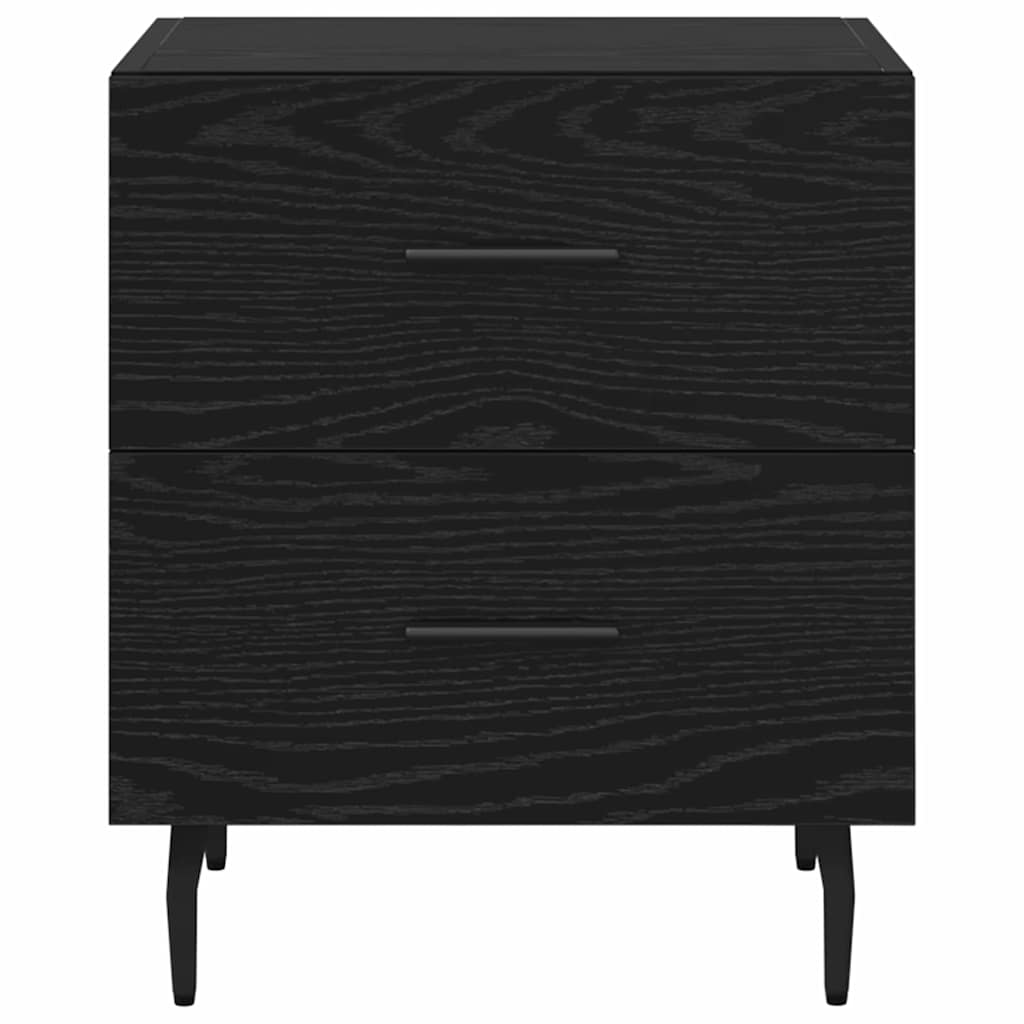 vidaXL Table de chevet Noir aspect chêne 40 x 35 x 47,5 cm Bois d'ingénierie
