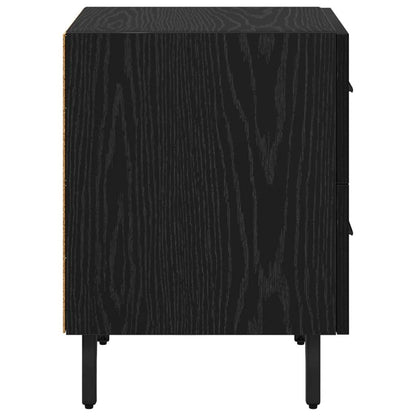 vidaXL Table de chevet Noir aspect chêne 40 x 35 x 47,5 cm Bois d'ingénierie