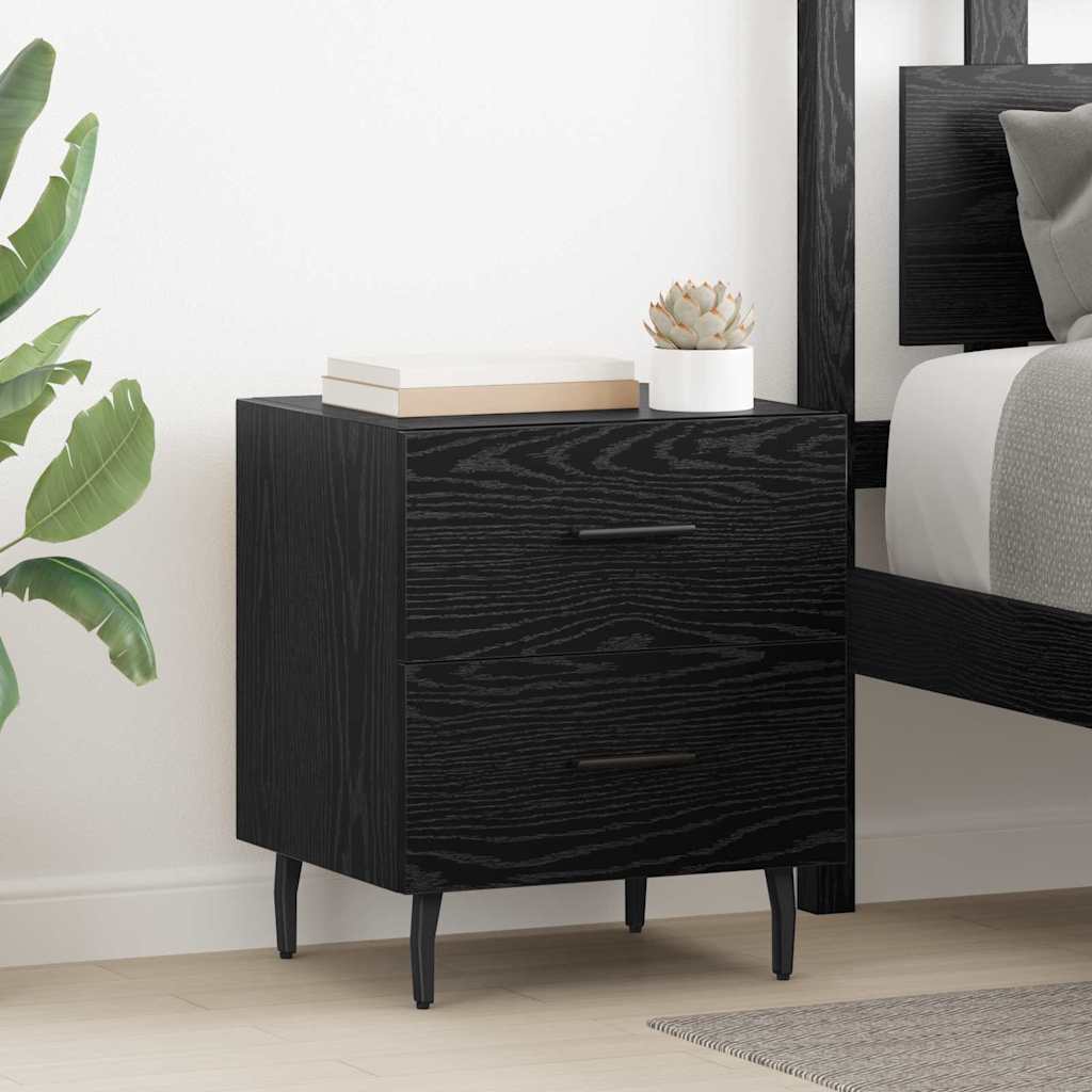 vidaXL Tables de chevet 2 pcs Noir aspect chêne 40 x 35 x 47,5 cm