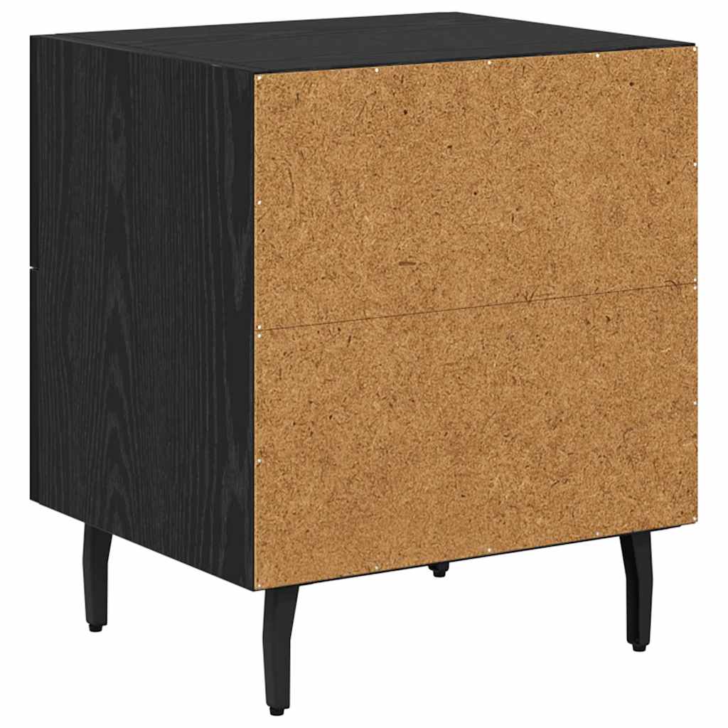 vidaXL Tables de chevet 2 pcs Noir aspect chêne 40 x 35 x 47,5 cm