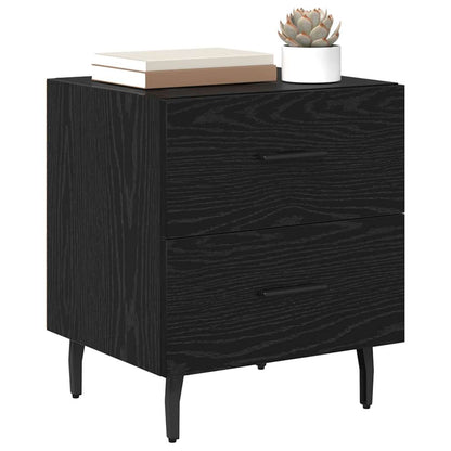 vidaXL Tables de chevet 2 pcs Noir aspect chêne 40 x 35 x 47,5 cm