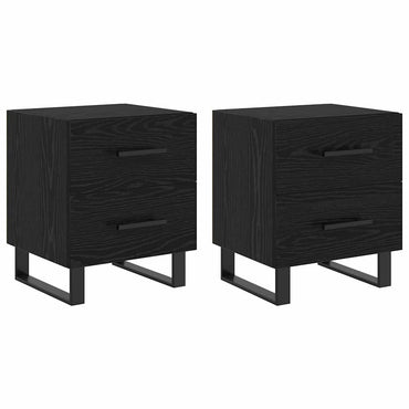 vidaXL Nachttisch 2 pcs Schwarz Eichen-Optik 40 x 35 x 47,5 cm