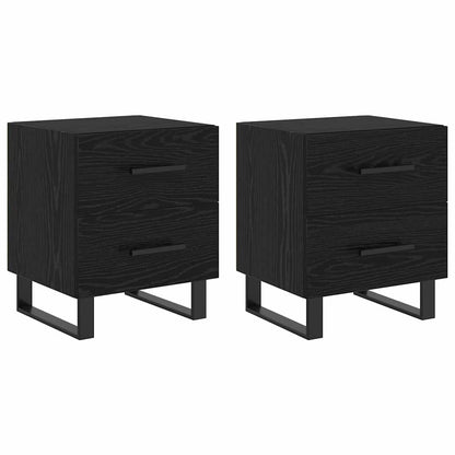 vidaXL Nachttisch 2 pcs Schwarz Eichen-Optik 40 x 35 x 47,5 cm