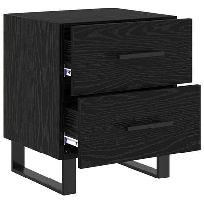 vidaXL Nachttisch 2 pcs Schwarz Eichen-Optik 40 x 35 x 47,5 cm