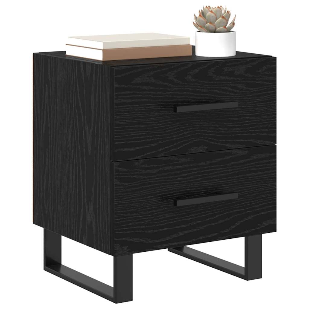 vidaXL Nachttisch 2 pcs Schwarz Eichen-Optik 40 x 35 x 47,5 cm