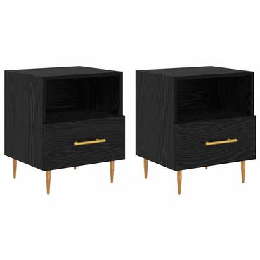 vidaXL Nachttisch 2 pcs Schwarz 40 x 35 x 47,5 cm Holzwerkstoff