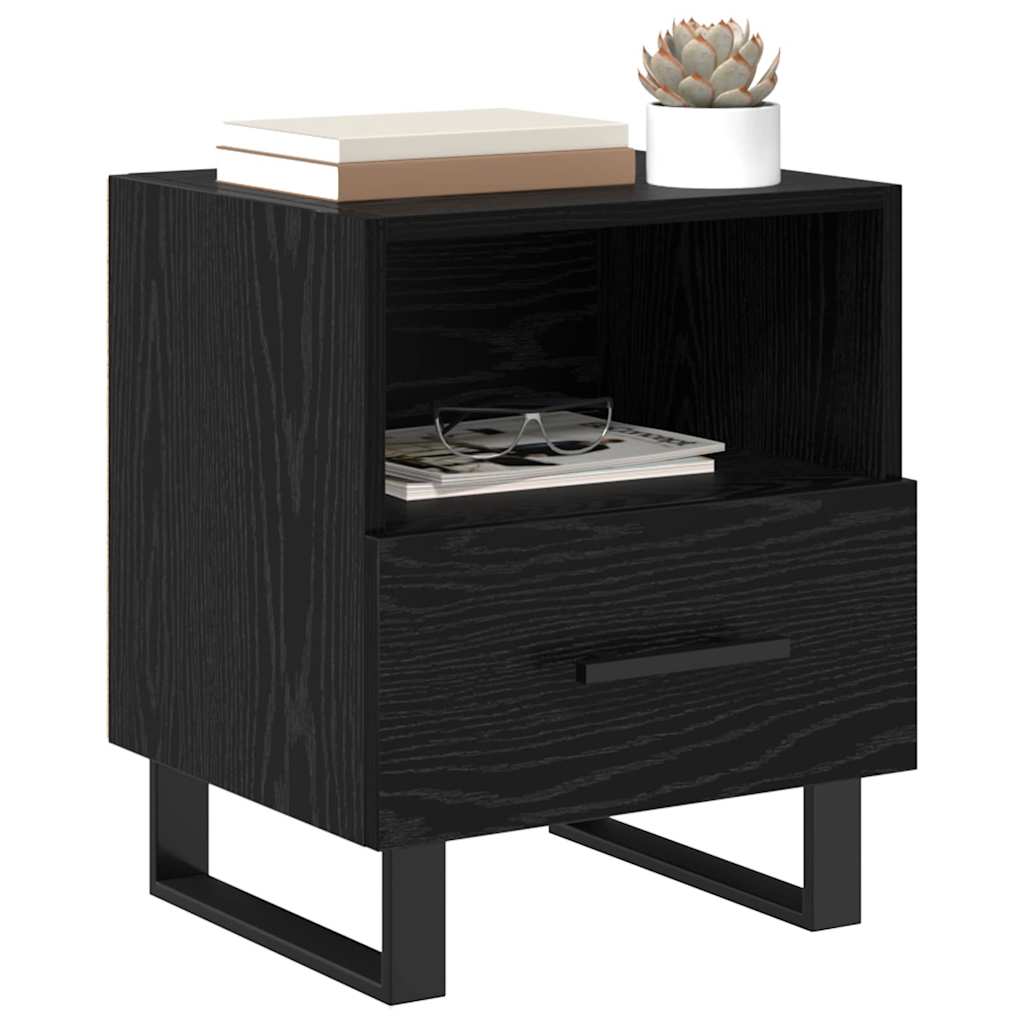 vidaXL Nachttisch Schwarz Eichen-Optik 40 x 35 x 47,5 cm Holzwerkstoff