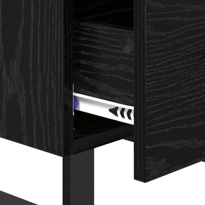 vidaXL Nachttisch 2 pcs Schwarz Eichen-Optik 40 x 35 x 47,5 cm