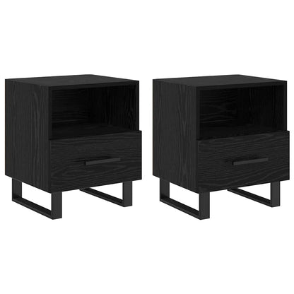 vidaXL Nachttisch 2 pcs Schwarz Eichen-Optik 40 x 35 x 47,5 cm