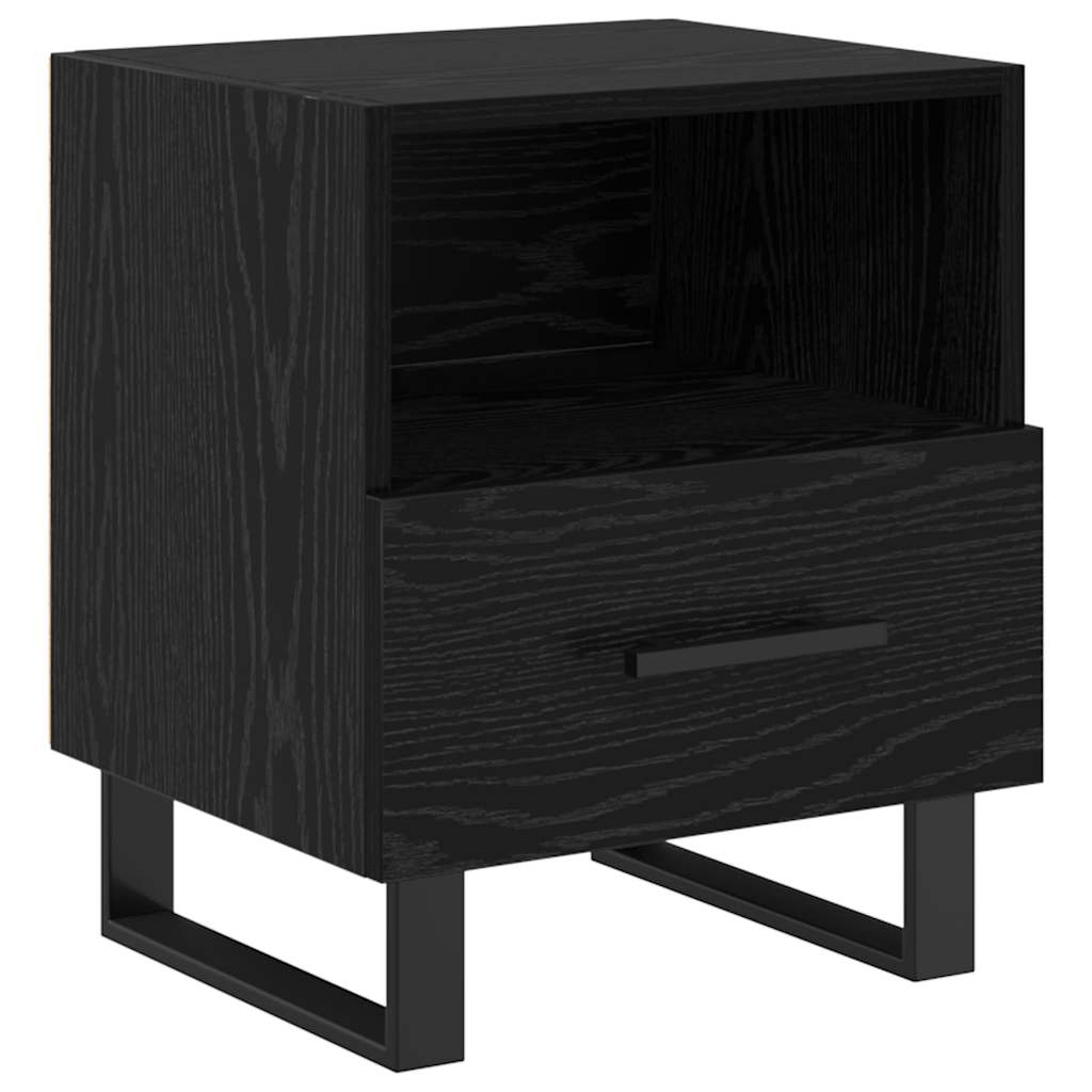vidaXL Nachttisch 2 pcs Schwarz Eichen-Optik 40 x 35 x 47,5 cm
