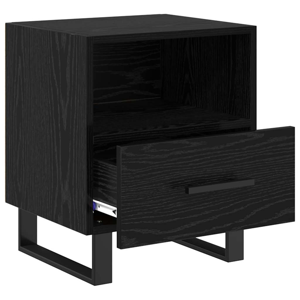 vidaXL Nachttisch 2 pcs Schwarz Eichen-Optik 40 x 35 x 47,5 cm