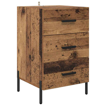 Nachttisch mit Schubladen Altholz 40 x 40 x 66 cm Holzwerkstoff