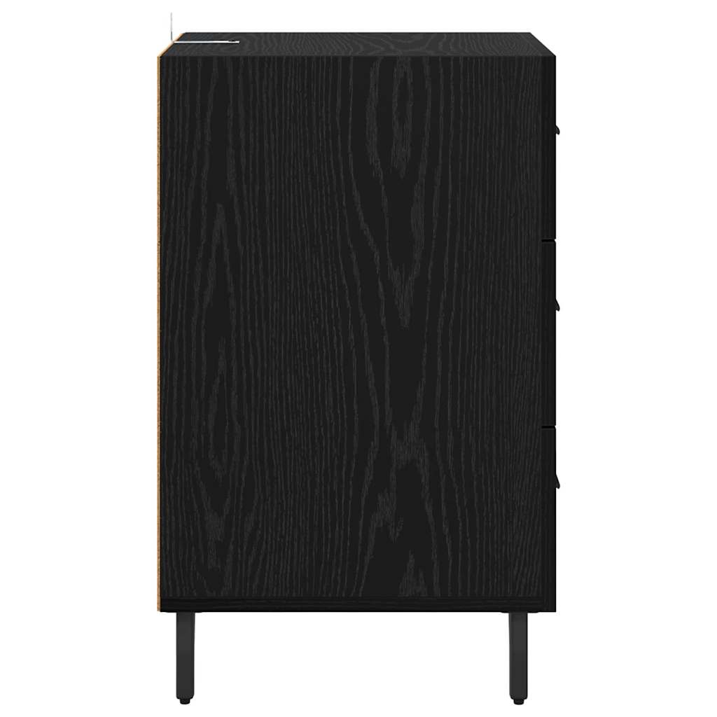 Nachttisch Schwarz Eichen-Optik 40 x 40 x 66 cm Holzwerkstoff
