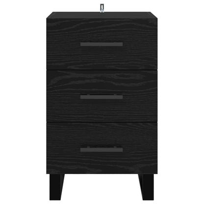 vidaXL Nachttisch Schwarz Eichen-Optik 40 x 40 x 66 cm Holzwerkstoff