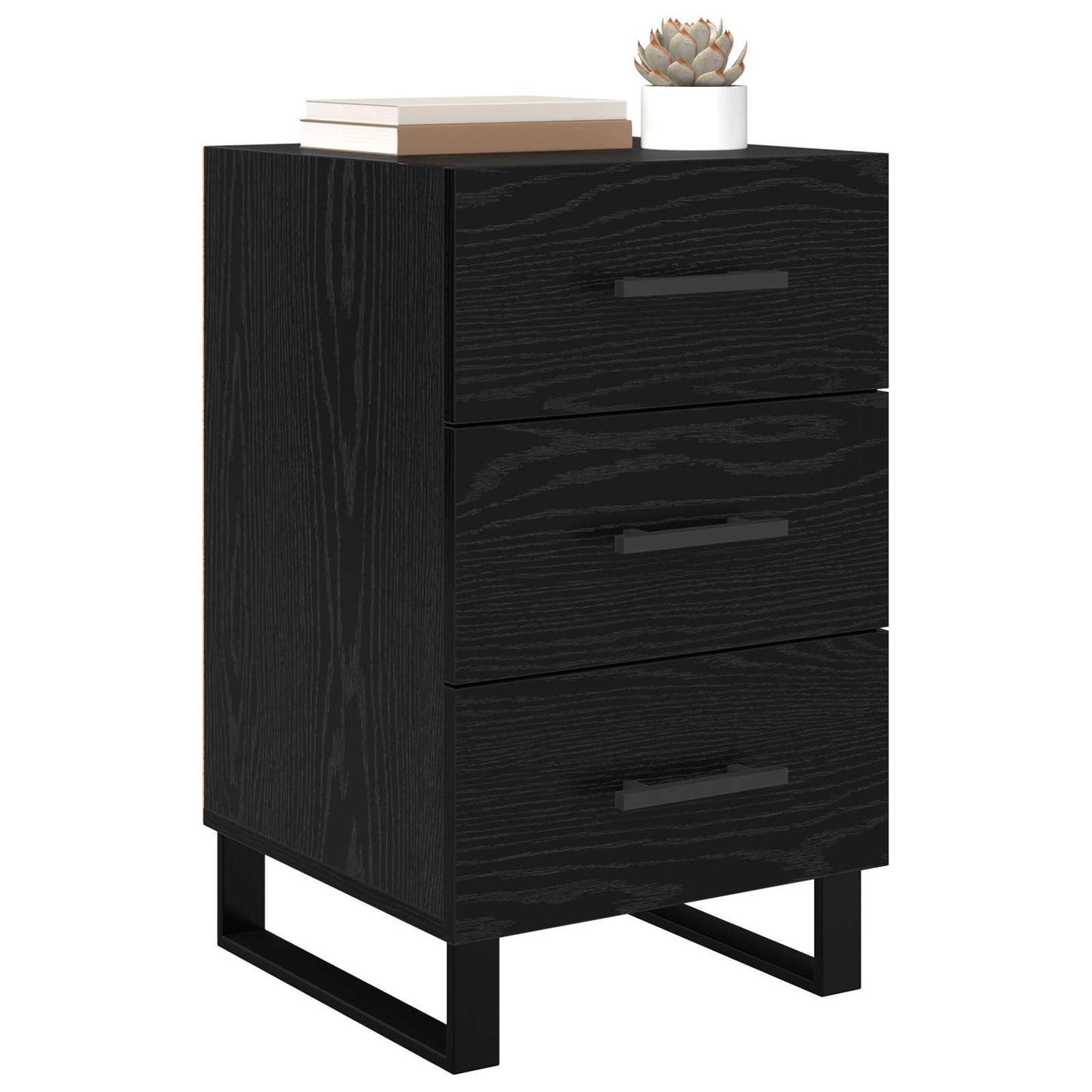 vidaXL Nachttisch Schwarz Eichen-Optik 40 x 40 x 66 cm Holzwerkstoff