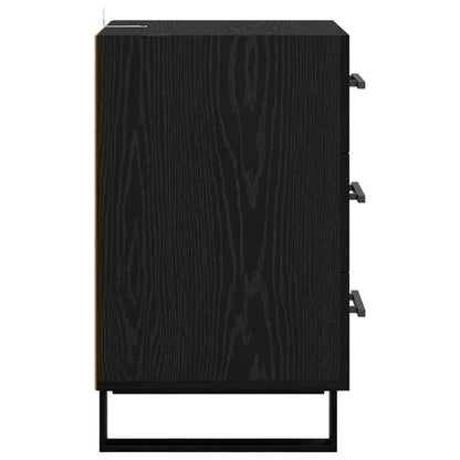 vidaXL Nachttisch Schwarz Eichen-Optik 40 x 40 x 66 cm Holzwerkstoff