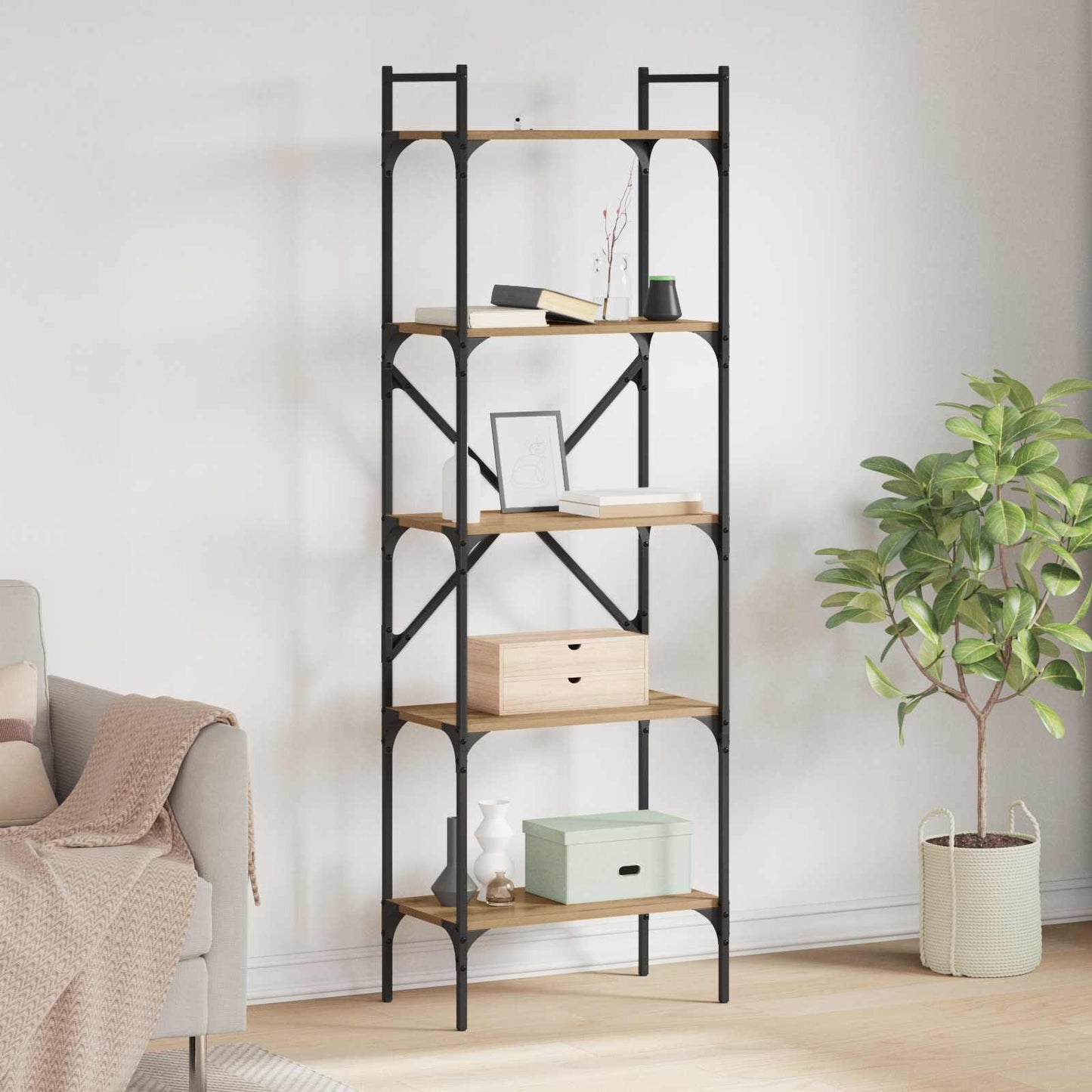 vidaXL Bücherregal Artisan-Eiche 56 x 32 x 174 cm Holzwerkstoff