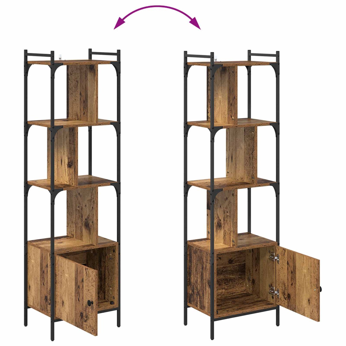 vidaXL Bücherregal Altholz 44,5 x 30 x 154,5 cm Holzwerkstoff