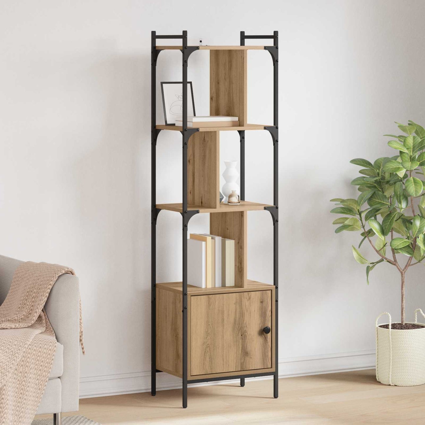 vidaXL Bücherregal Artisan-Eiche 44,5 x 30 x 154,5 cm Holzwerkstoff