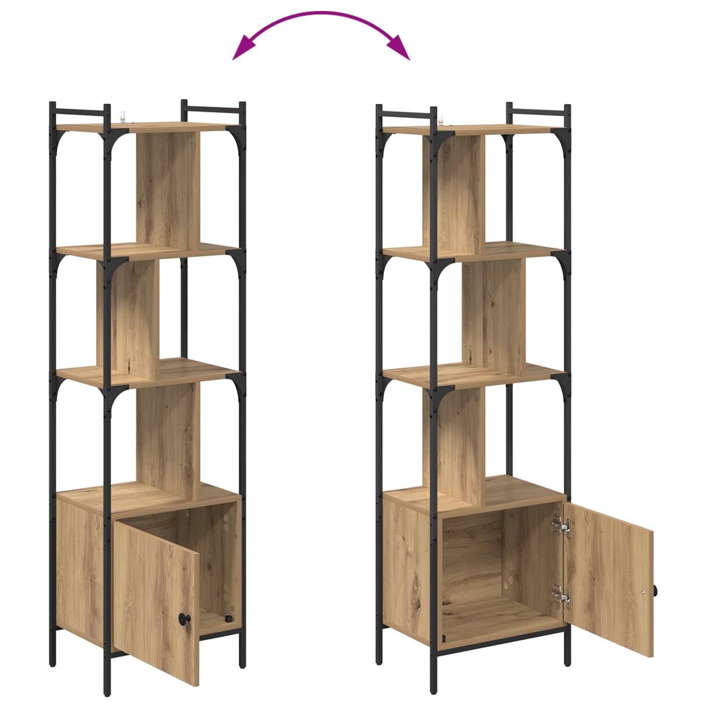 vidaXL Bücherregal Artisan-Eiche 44,5 x 30 x 154,5 cm Holzwerkstoff