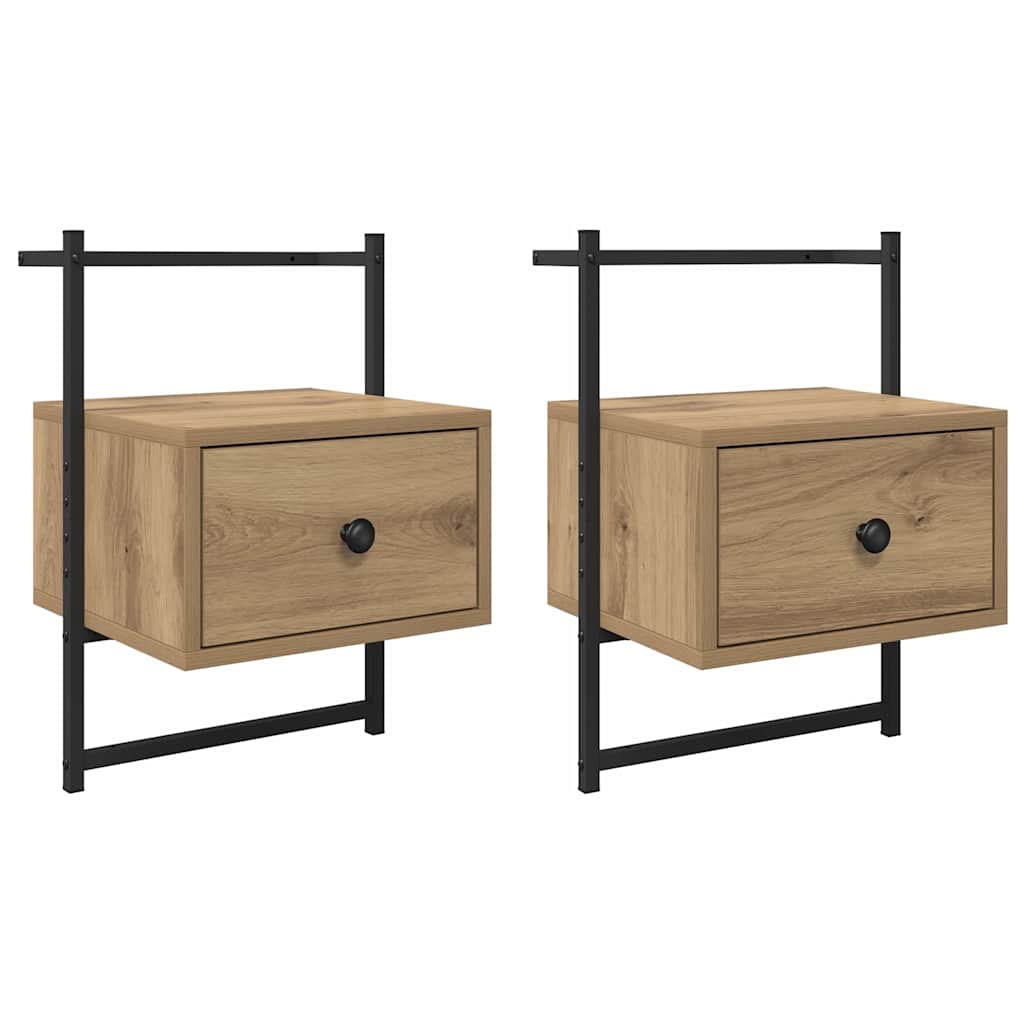 vidaXL Nachttisch 2 pcs Artisan-Eiche 35 x 30 x 51 cm Holzwerkstoff