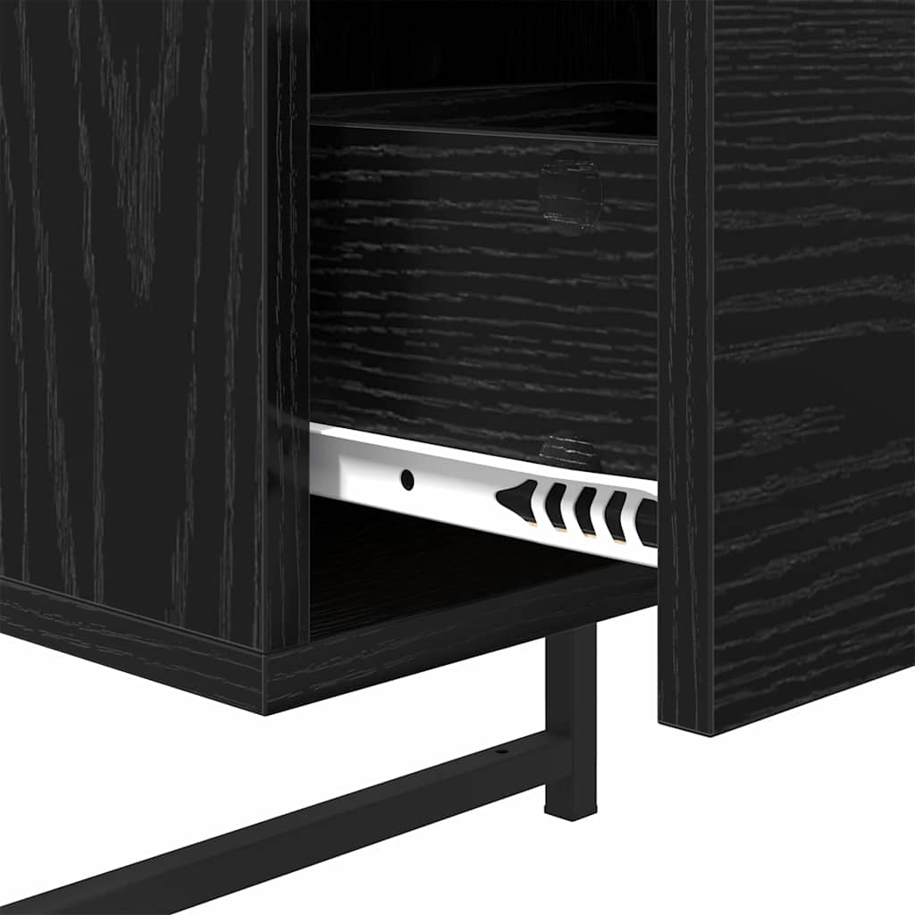 vidaXL Nachttisch Schwarz Eichen-Optik 35 x 30 x 51 cm Holzwerkstoff