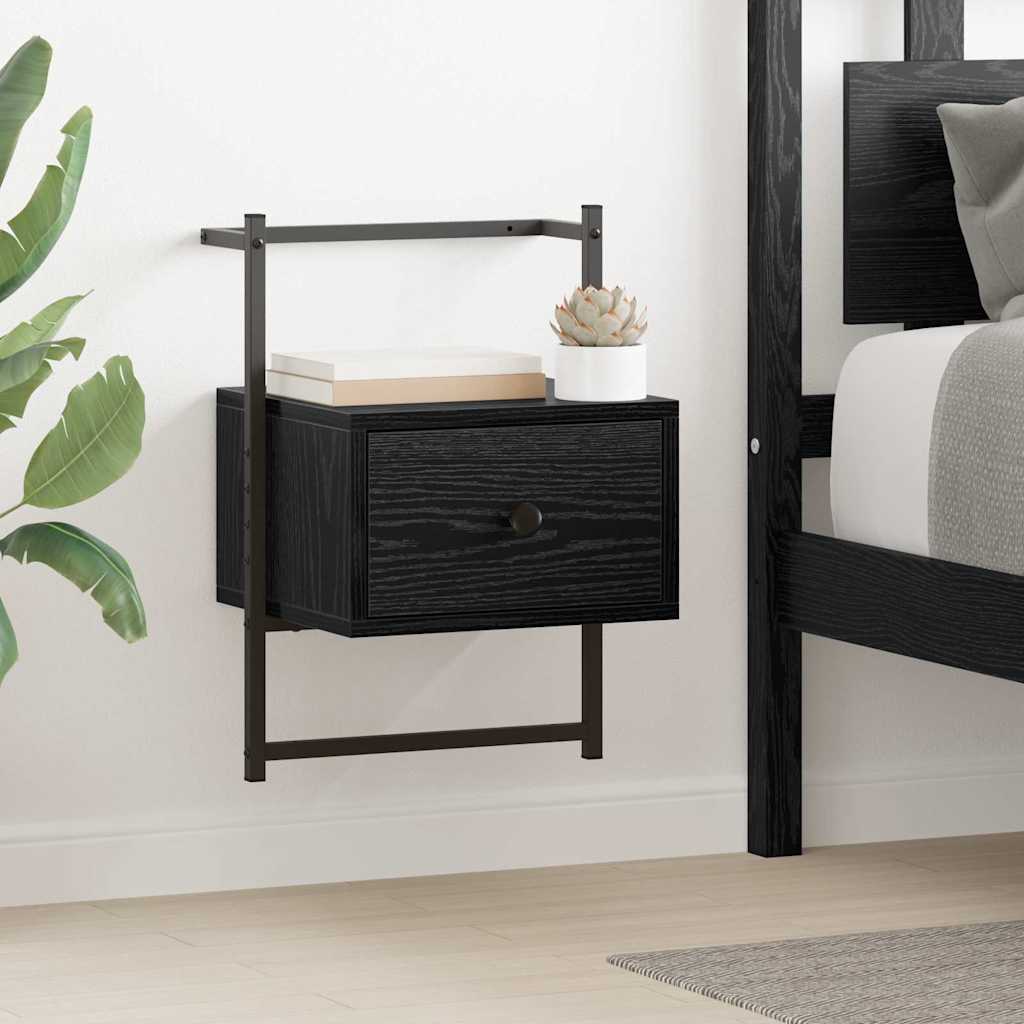 vidaXL Nachttisch Schwarz Eichen-Optik 35 x 30 x 51 cm Holzwerkstoff